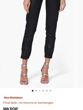PAIGE Black Cropped Jogger Pants